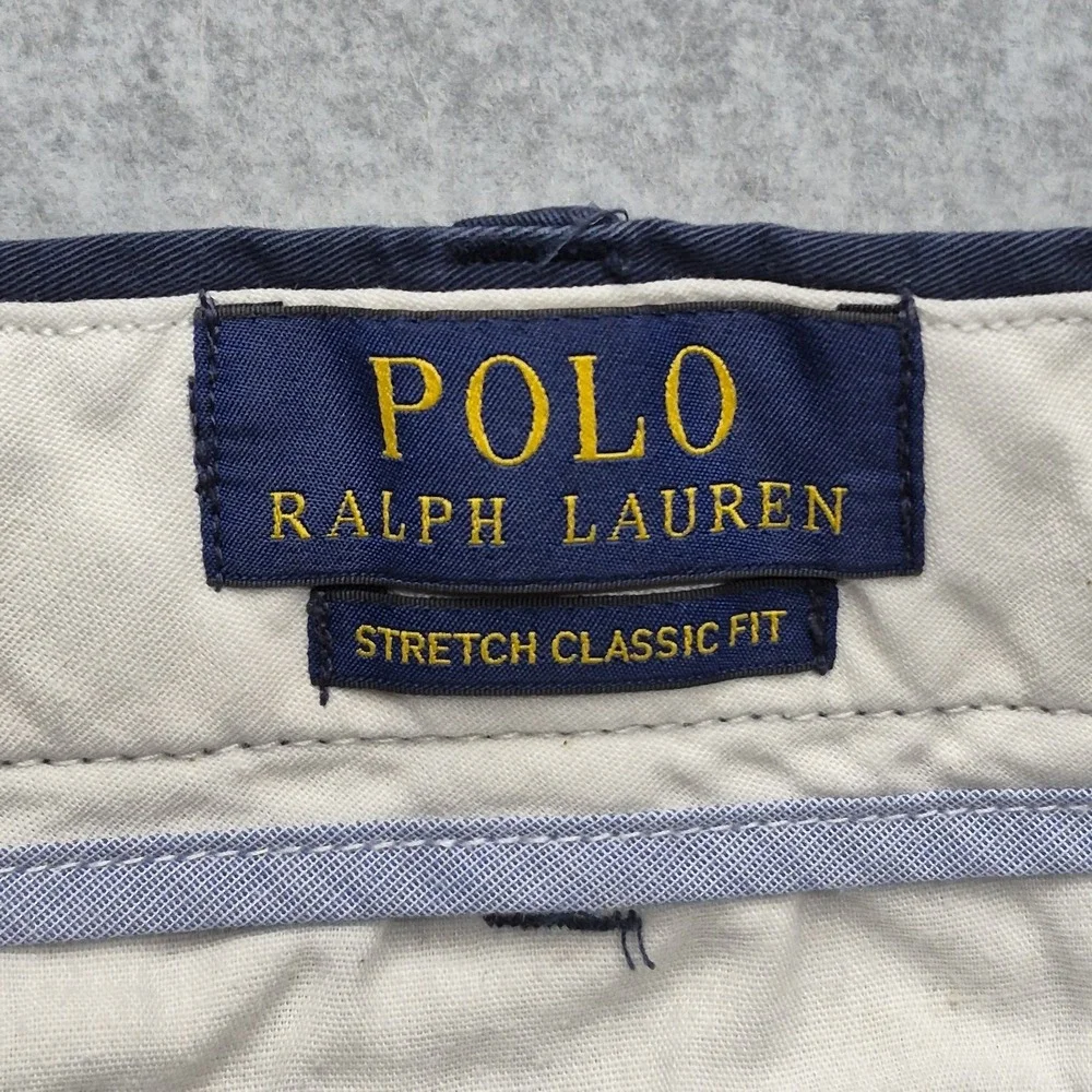 Polo Ralph Lauren Shorts Mens 46 Stretch Classic Fit Blue Chino Flat Front